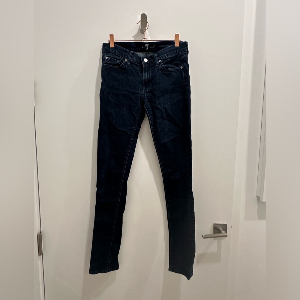 Dark wash 7 for all mankind straight leg/skinny jeans